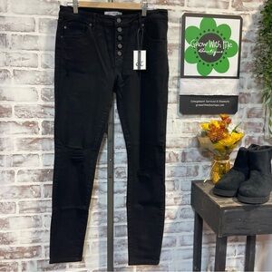 AMPERSAND AVE Dark black Button-Fly 30